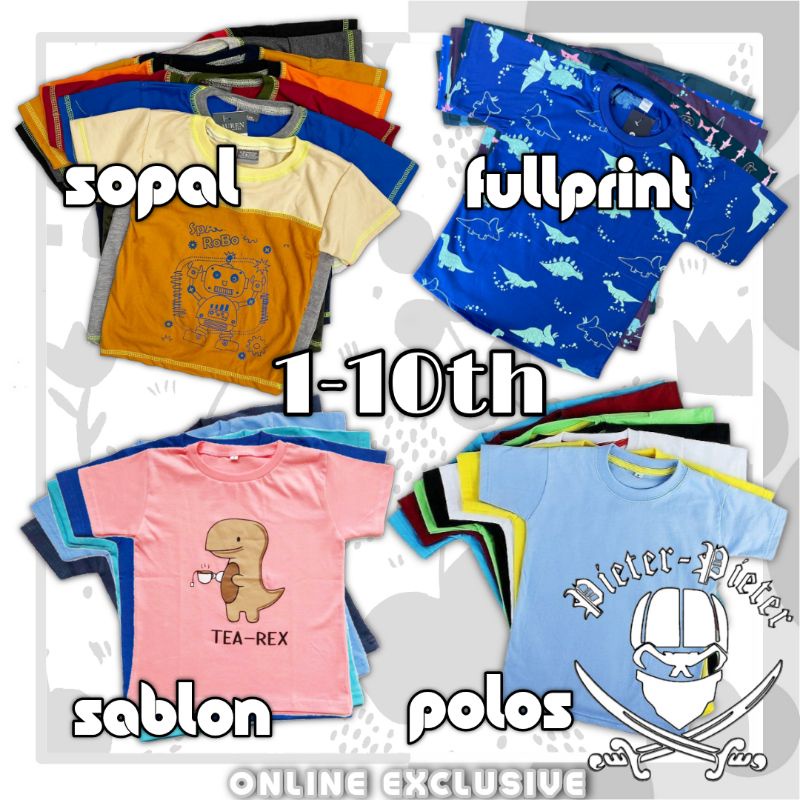 1-10 tahun [S,M,L,XL] KONVEKSI GROSIR ECER KAOS ANAK LAKILAKI  SUPRHERO IRONM4N AIRLANE threepoint