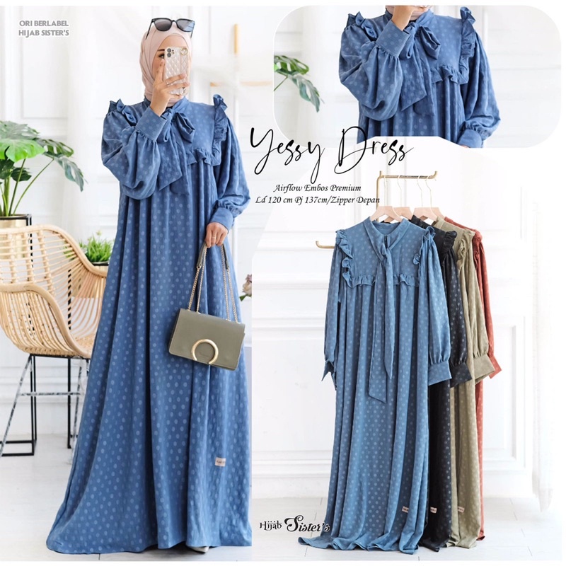 YESSY DRESS AIRFLOW EMBOS PREMIUM by HIJAB SISTER’S