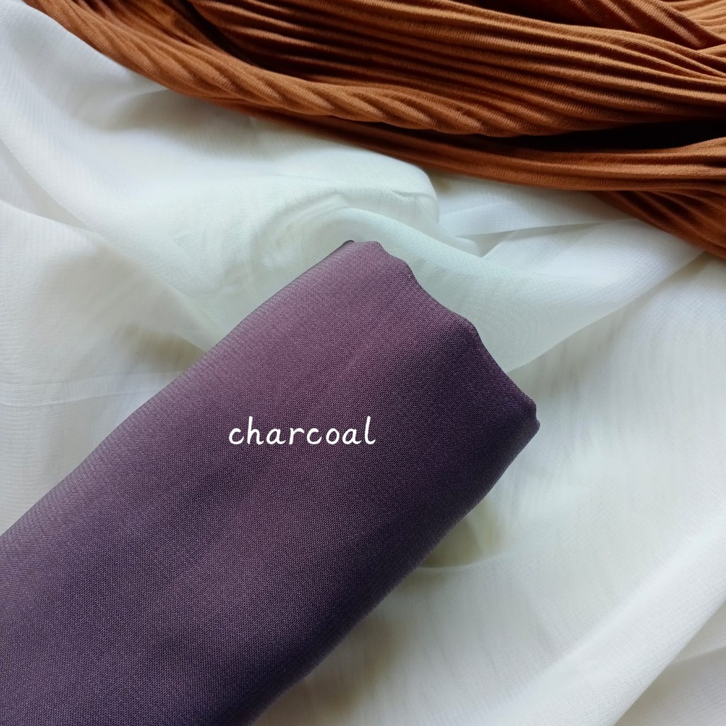 BELLA SQUARE JAHIT TEPI //HIJAB// JILBAB KHIMAR KERUDUNG BERGO SEGIEMPAT-CHARCOAL