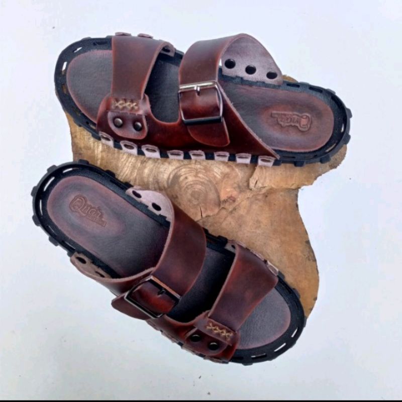 Sandal pria kulit asli 100% Sandal casual pria kulit asli