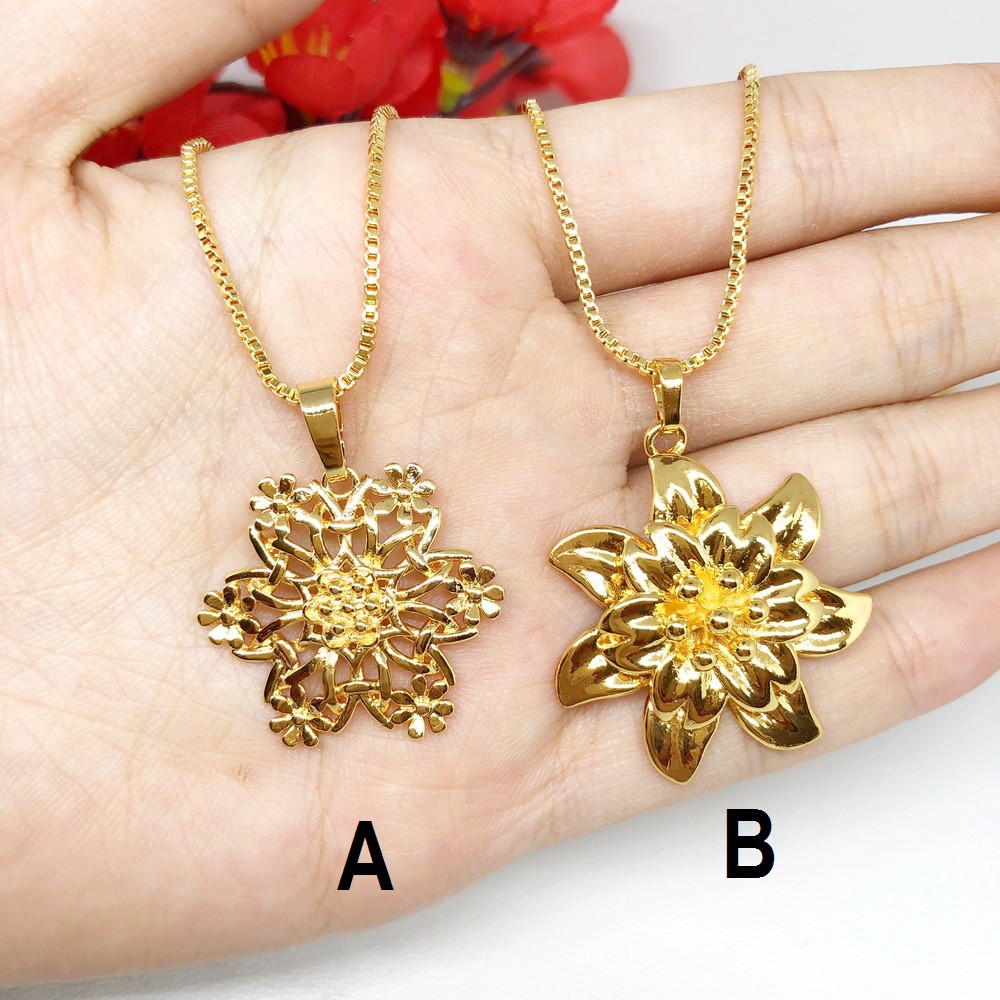 Kalung Xuping Kelopak Bunga Teratai Kecil Lapis Emas - BN224