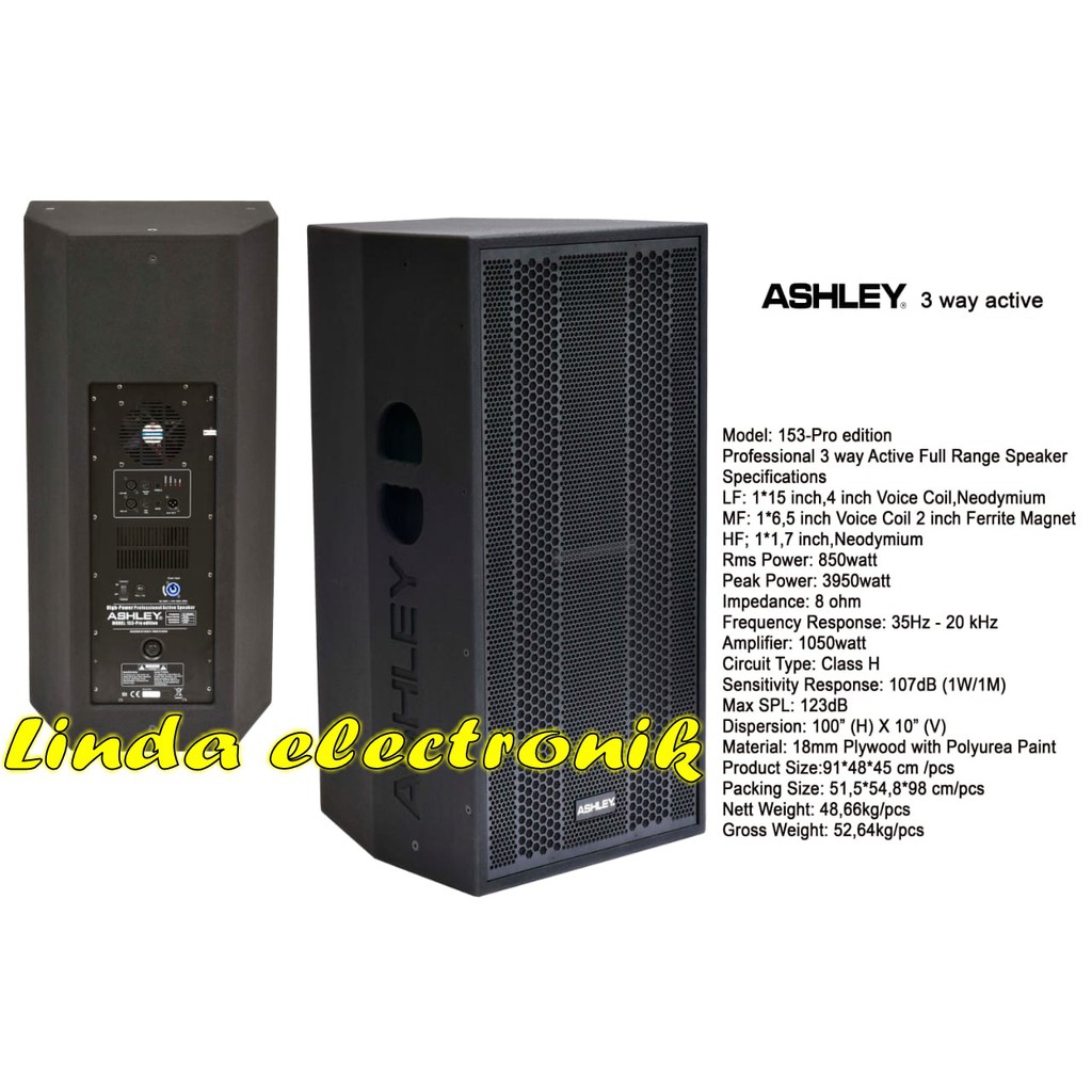Speaker Aktif Ashley 153pro Edition 3way Aktif ORYGINAL 153 Pro Edition