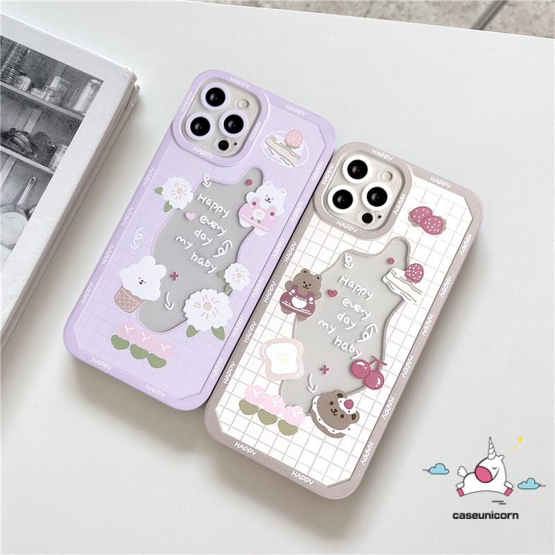 Case Beruang Lucu Lembut Transparan Infinix Note 12 G96 12 10 Pro 12 2023 Smart 5 6 4 Plus Hot 10 9 11 12 Play Hot 10 8 9 20 12i 20s 10s 10t 11s 10s NFC Lovely Rabbit Kue Sarung Cherry