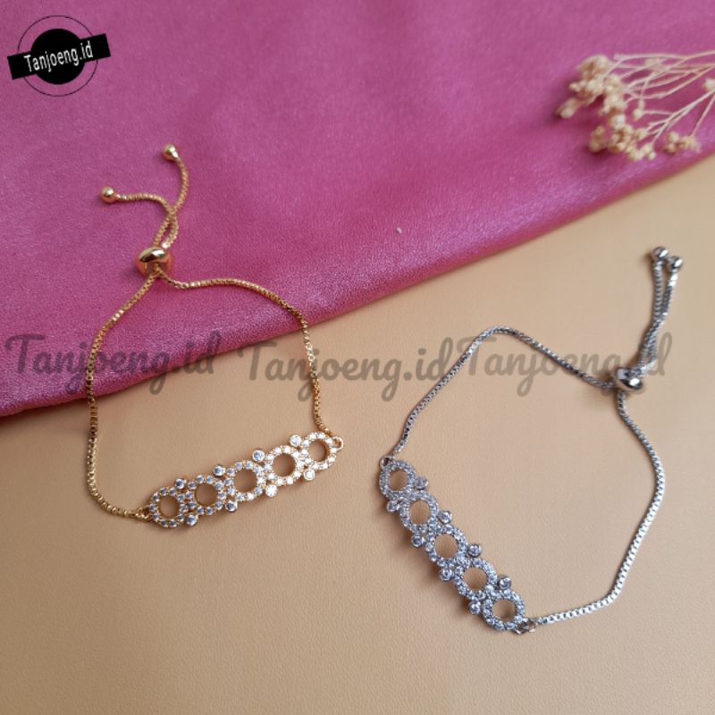 Gelang Serut Berlapis Emas Gelang Fashion Wanita Gelang Tangan