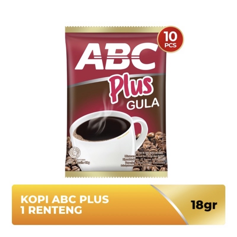 

kopi Abc Plus gula renceng renteng isi 10 pcs x 18 gr