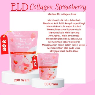 ELD Collagen Drink Pemutih Badan dan Pelangsing Badan dalam 1 kemasan Rasa Strawberry 55gr