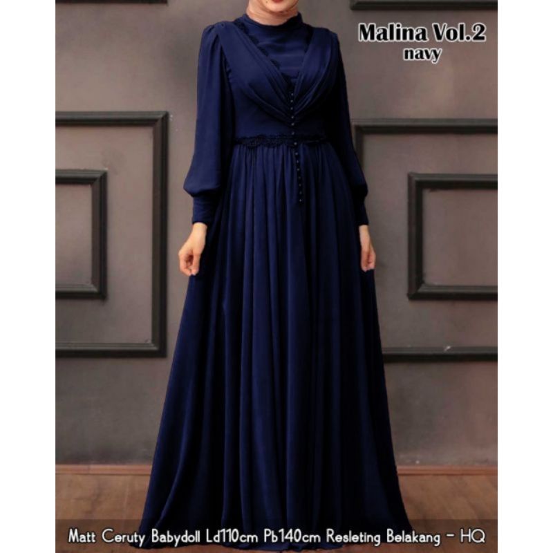 GF78K Malina Aurelia maxy dress ceruty (LABEL ZONYA)