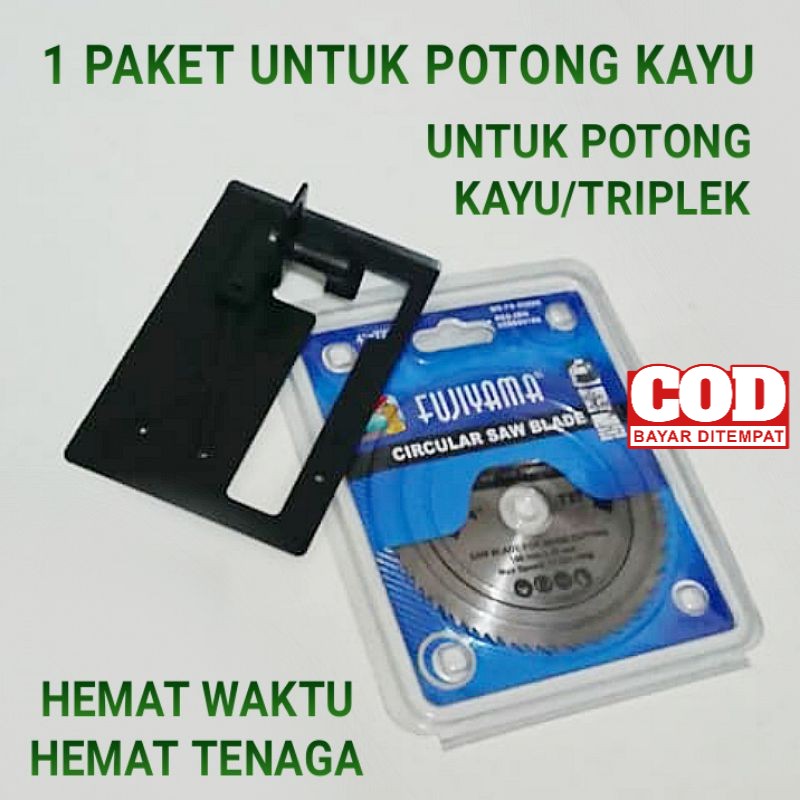 COD  1 paket mata gerinda 72T dan bracket untuk potong kayu /gergaji triplek /untuk gerinda 4 inc