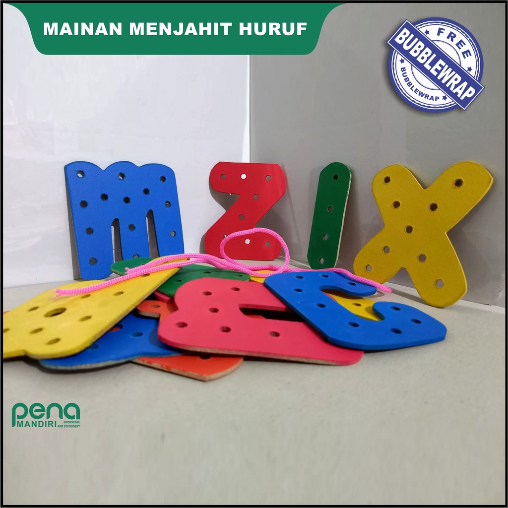 Menjahit Huruf Besar &amp; Kecil_mainan Edukasi