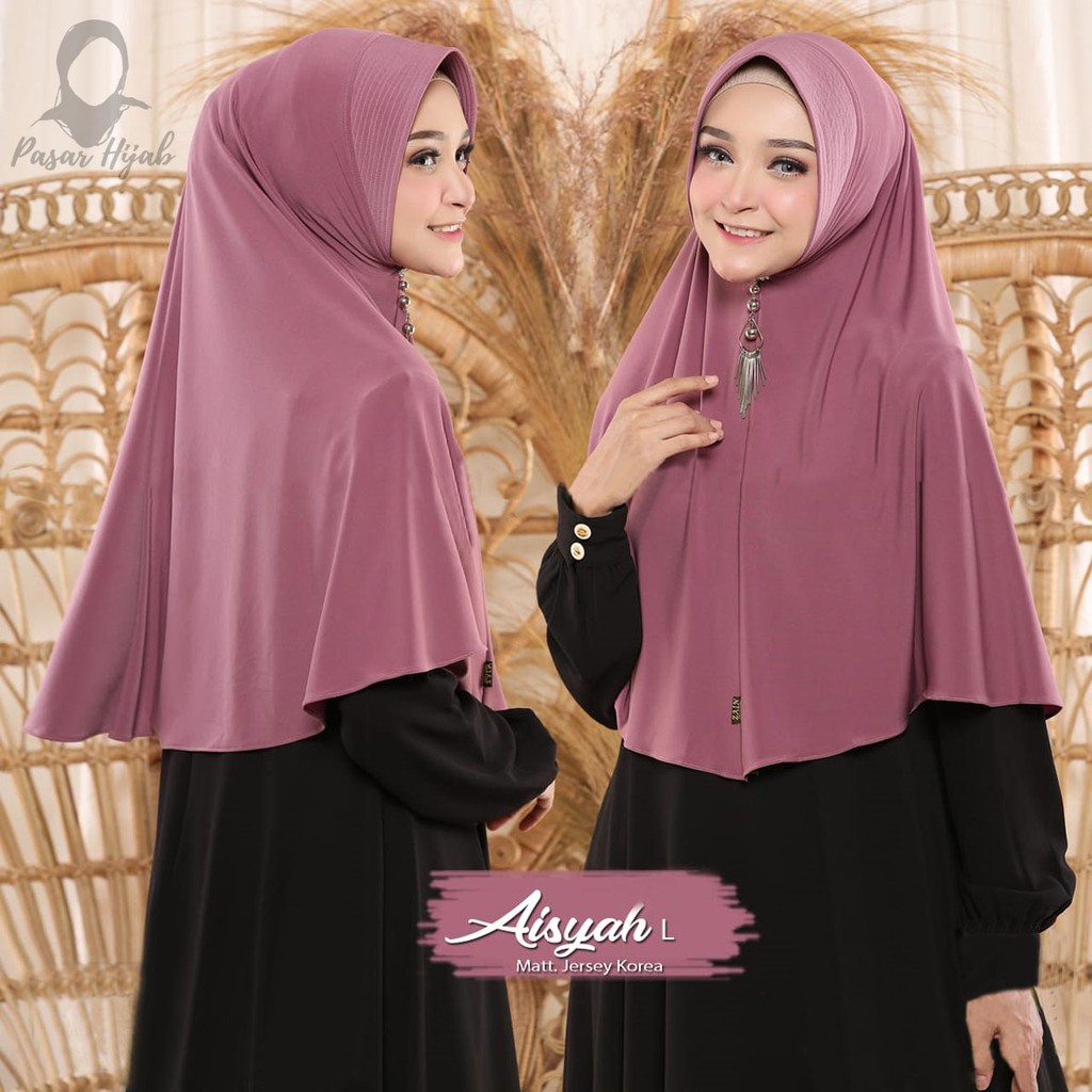 Hijab Bergo Jersey Premium Jilbab Instan Bergo Aisyah L Kerudung Bergo Polos Pasar Hija'b