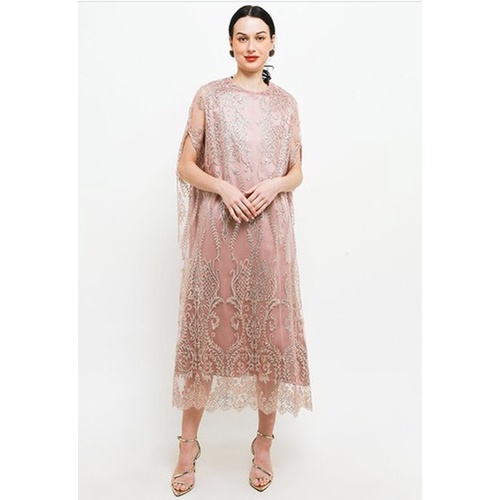ICONS GLITTERY TULLE CAPE KAFTAN LEBARAN MODERN MEWAH FASHION WANITA MUSLIM TNIC0565BB/0222