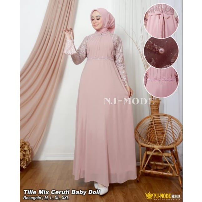 Gamis mazaya dress//gamis nj// gamis lebaran//gamis pesta termurah