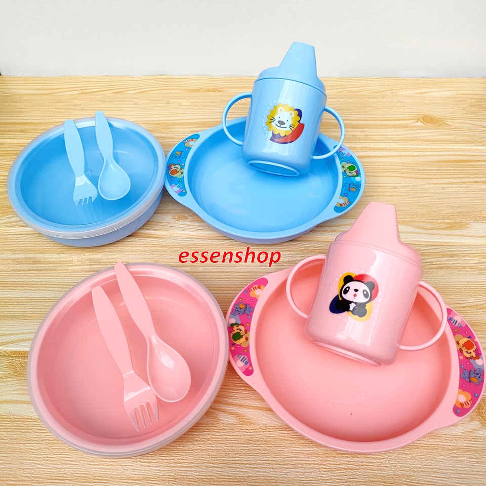 Lusty Bunny Feeding Set mangkok botol minum spout sendok garpu LB 1363 /1353