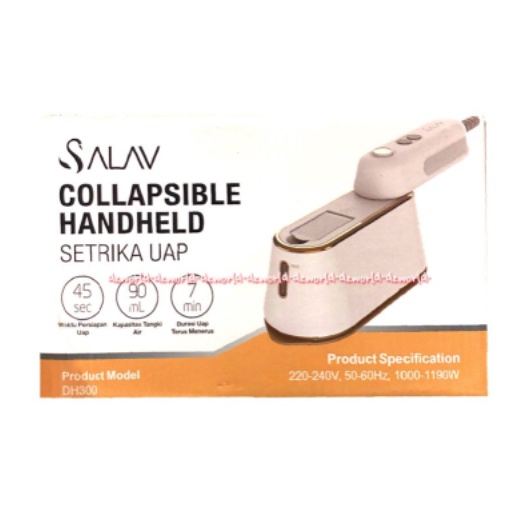 Salav Collapsible Handheld Strika Uap Setrika Air Model Unik Vintage 90ml Steamer Strika Uap White Salaf Collap Kolap Model Lipat