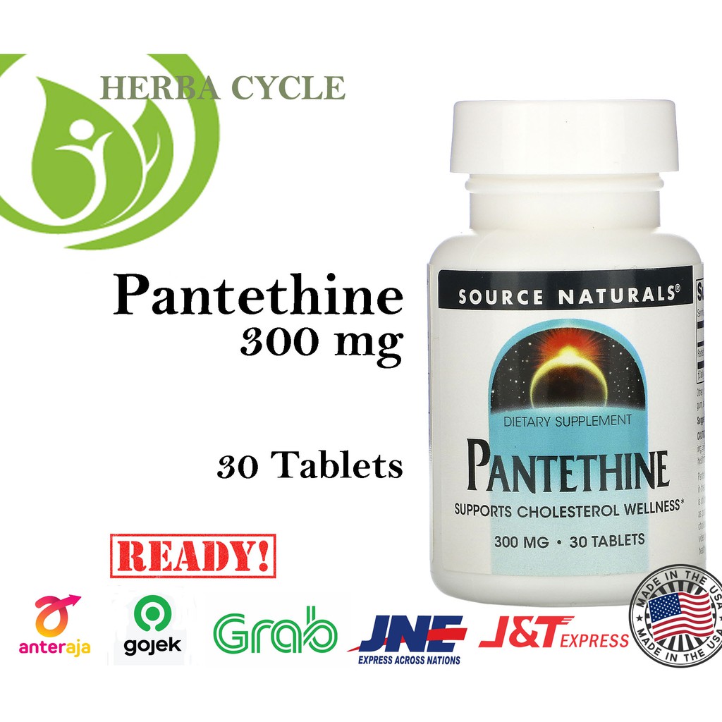 Source Naturals Pantethine 300 mg 30 Tablets Source Pantethine Kesehatan Kolestrol Vit B5