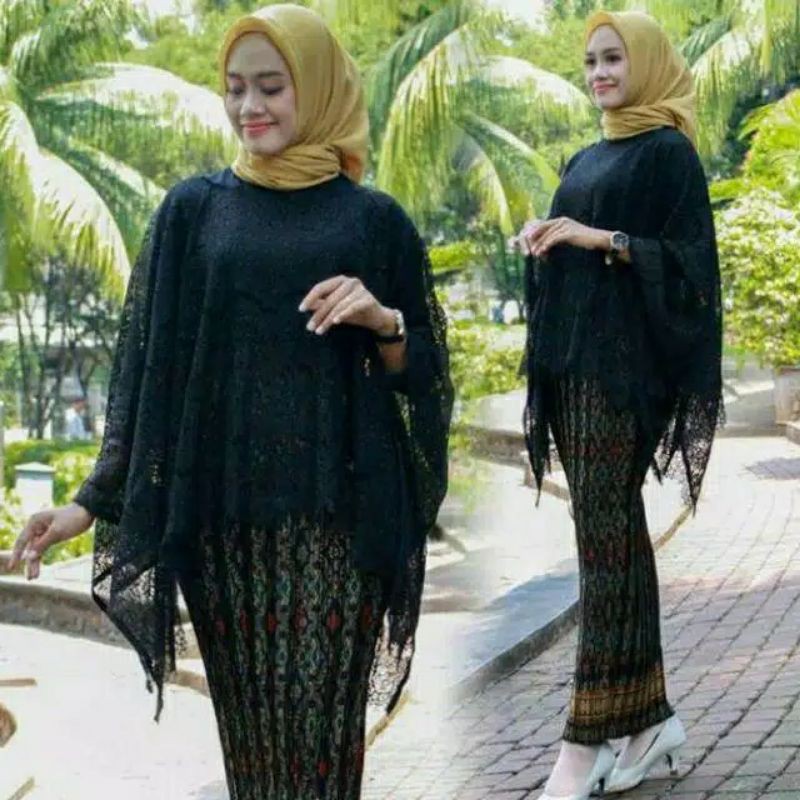 COD SETELAN KEBAYA CAPE BROKAT MIX ROK PLISKET KEBAYA JUMBO ROK JUMBO STELAN BROKAT CANTIK