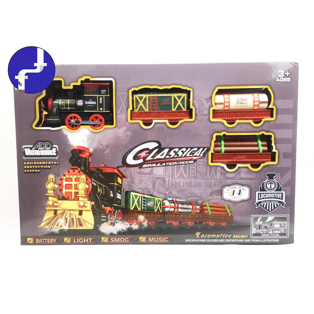Jual Mainan Anak Kereta Api Rail King Classical Kereta Uap Jadul 14 Pcs