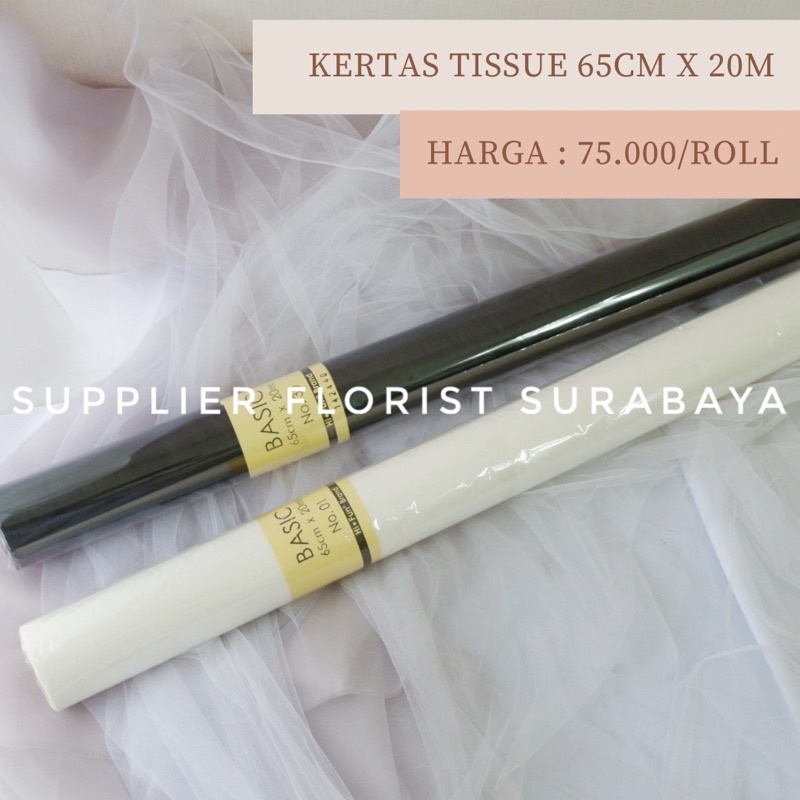 [1 ROLL 65CM X 20M] KERTAS TISSUE ROLL / KERTAS BUNGA TIPIS / KAIN TISSUE / WRAP BUNGA KOREA / PACKING BUNGA