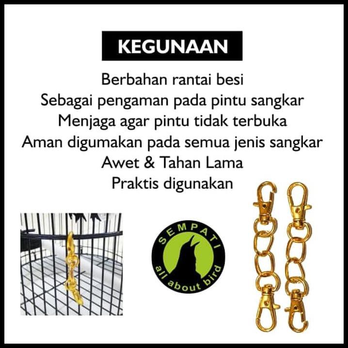 Harga Khusus Rantai Besi Kunci Pintu Sangkar Kandang Burung Burung Double Emas