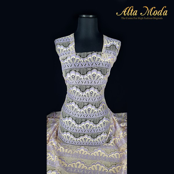 

Alta Moda Brokat Perancis Trimming Style Lavender Light Cream Desain