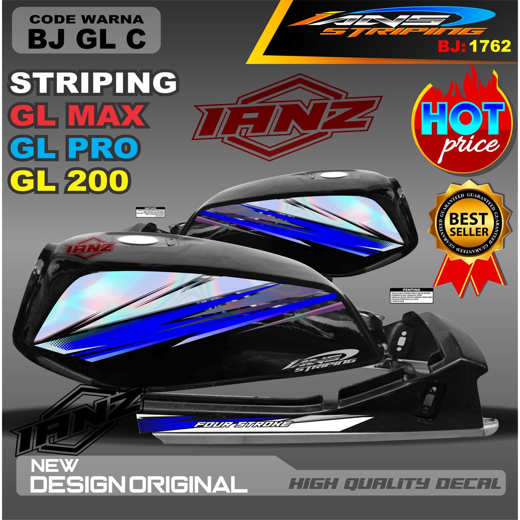 STIKER MOTOR GL PRO GL 100 HOLOGRAM /  STIKER GL MAX VARIASI HOLOGRAM / STIKER HOLOGRAM