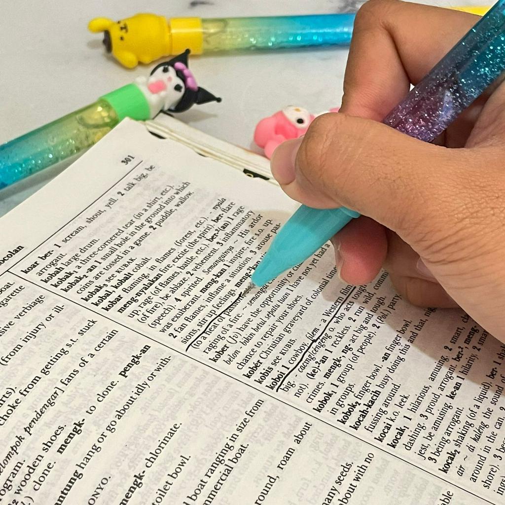 Pulpen Gliter Sanrio Super Cute / Pen Glitter Kuromi Melody Lucu MURAH / Alat Tulis Anak Kekinian Stationary Fancy Kualitas terbaik ready Grosir dan COD