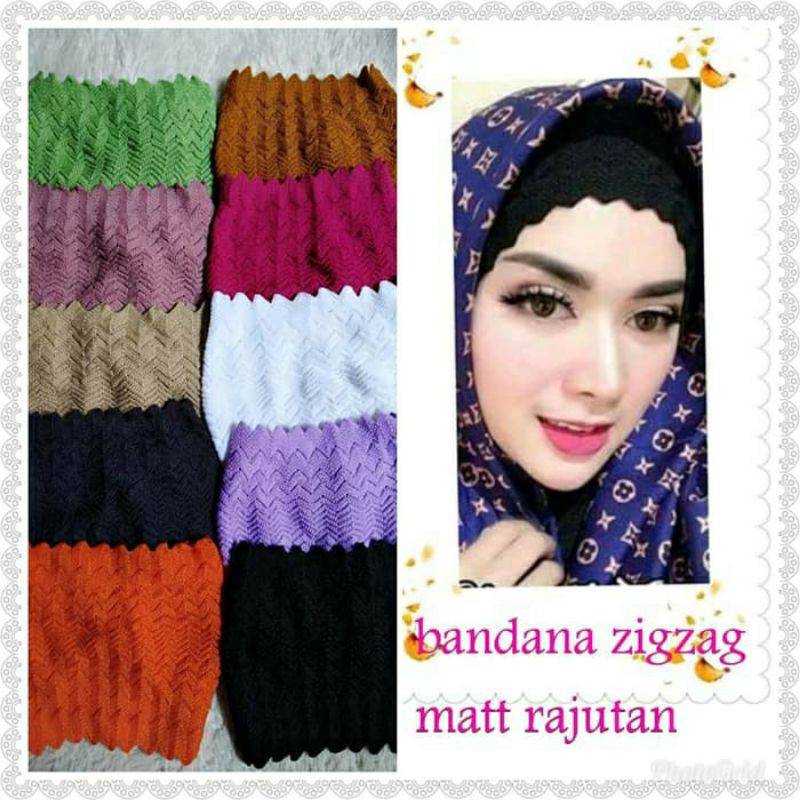 CIPUT RAJUT BANDANA NANAS ZIGZAG DALEMAN HIJAB