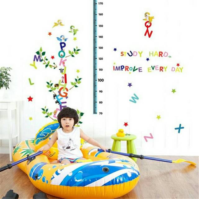 RELIZA WALLSTICKER ALPABETH STUDY HURUF TINGGI BADAN ANAK GROW UP SK9087 STIKER DINDING