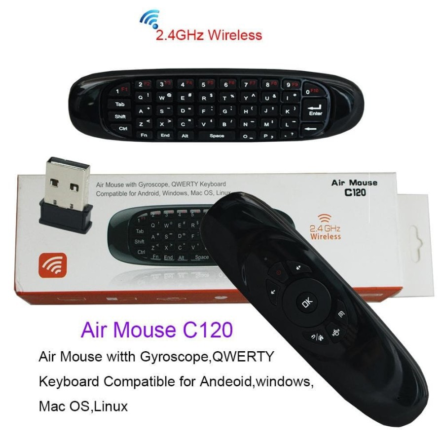 Air mouse gyroscope keyboard qwerty remote controller wireless 2.4ghz for Pc-smart android tv box