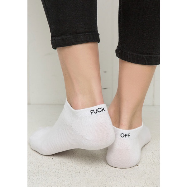 KK-41 kaos kaki pendek pria wanita f off sock cotton katun mata kaki menyerap