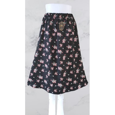 Korean Midi Skirt flower/Rok Panjang Wanita