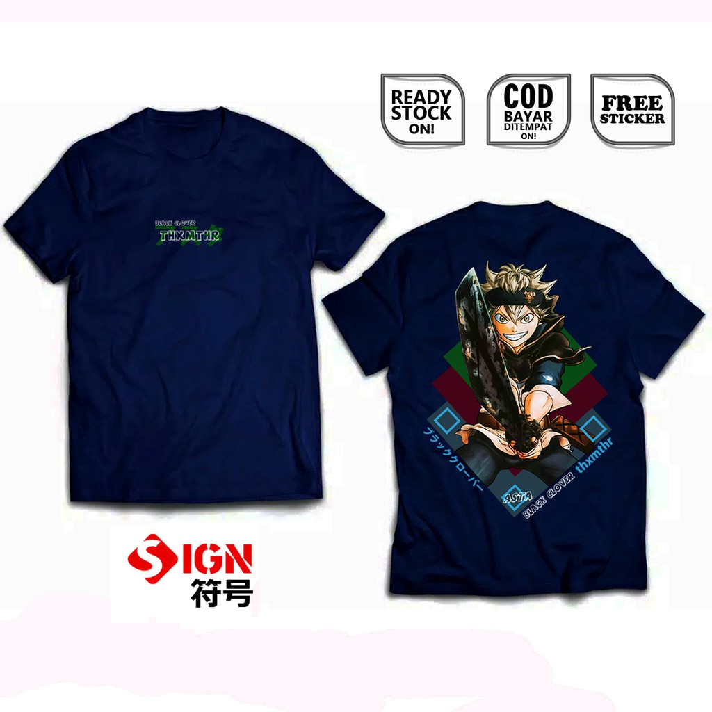 KAOS ANIME BLACK CLOVER ASTA YAMI SUKEHIRO NOELLE SILVA YUNO JULIUS THE BOYS MAGIC DEVIL CLOVER SIGN