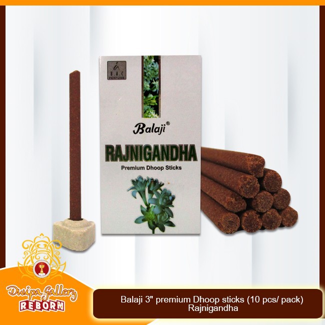 Dupa/ hio Balaji 3&quot; premium Dhoop sticks (10 pcs/ pack) Rajnigandha