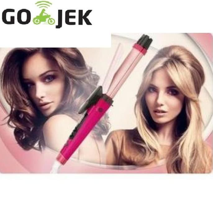CATOKAN PELURUS RAMBUT 2in1 HAIR STRAIGHTENER CURLY BIG 5 LEVEL PANAS Terjamin