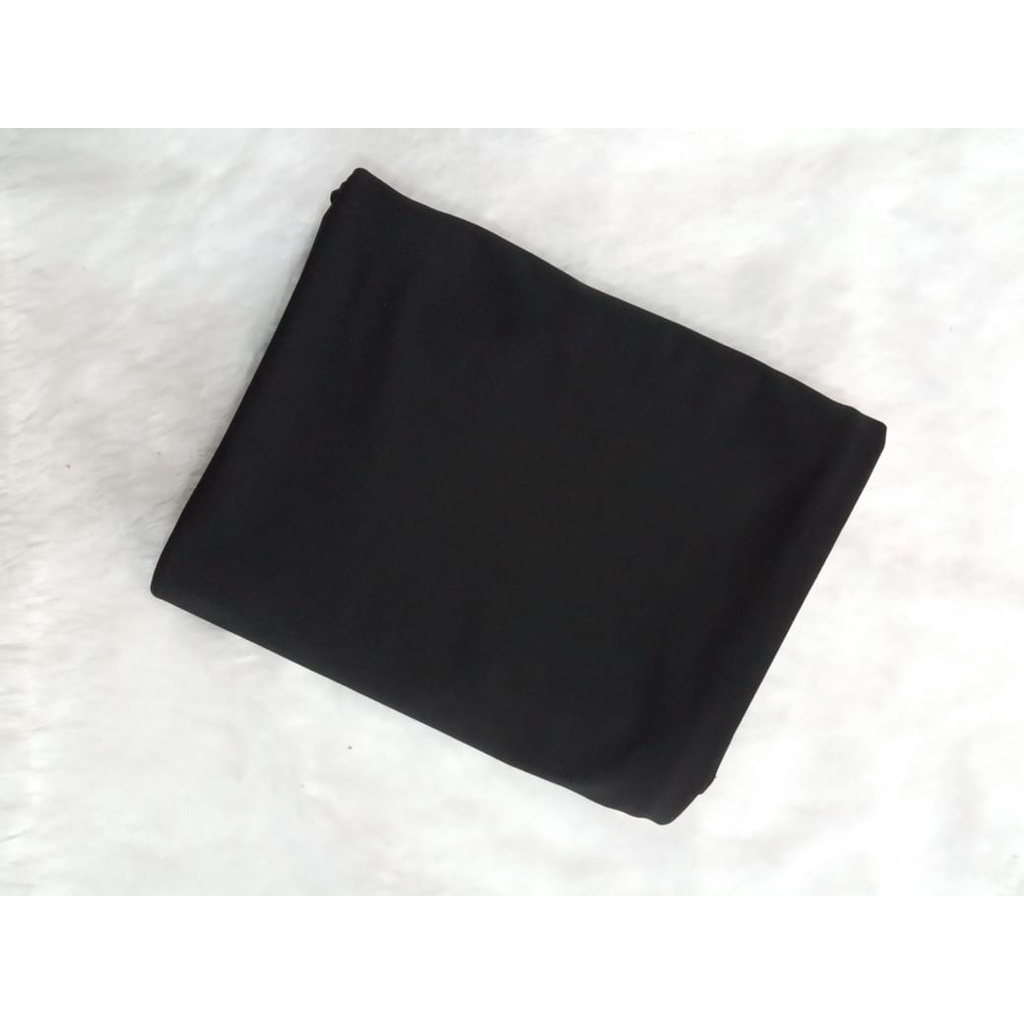 Jilbab ZHADIAH L Hijab Kerudung Bergo Tali Instan Terbaru Khimar Spandek Non Pad Murah-Hitam