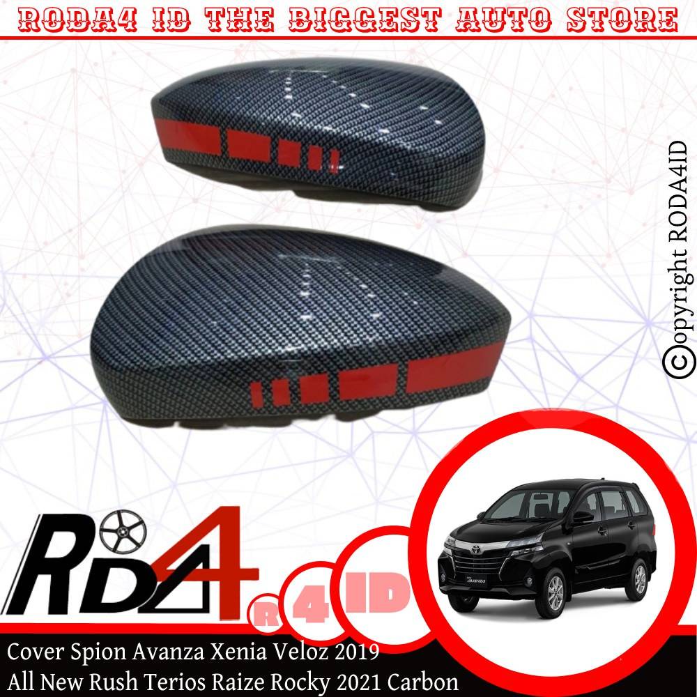 Cover Spion All New Rush Terios Avanza Xenia 2019 Raize Rocky Carbon List Merah