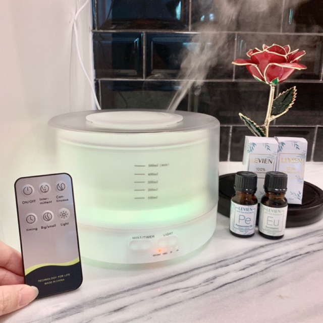 WHITE DIFFUSER REMOTE + 2 LEVIEN ESSENTIAL OIL (Oil bisa pilih varian)