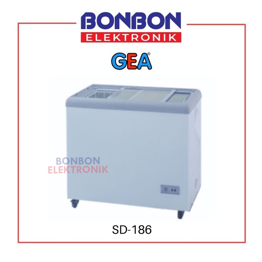 GEA Sliding Flat Glass Freezer SD-186 / SD186 186L