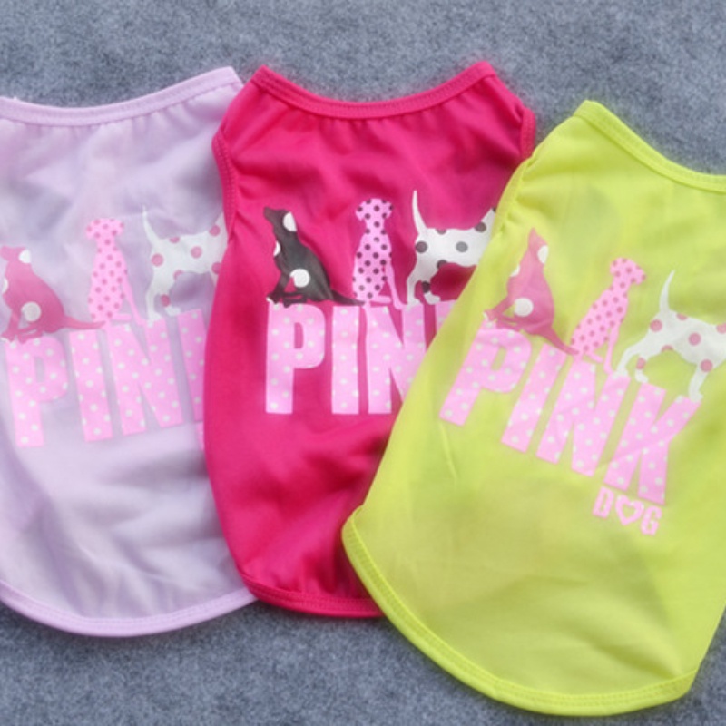 Rompi Anjing Bahan Katun Warna Pink