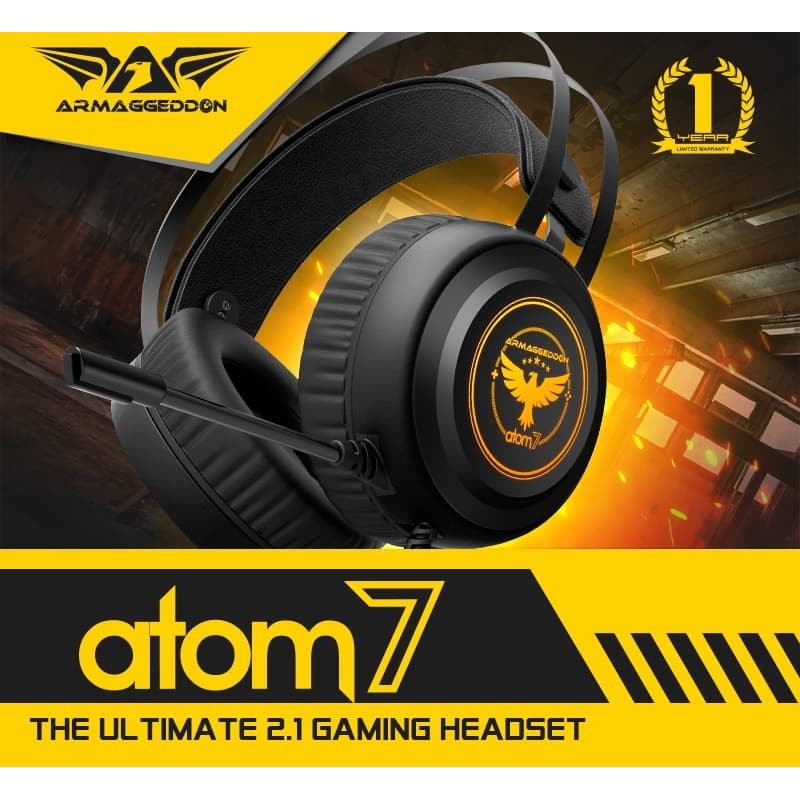 Headset Gaming Armaggeddon Atom 7 (7 Colour Lighting Pulsating EFX)