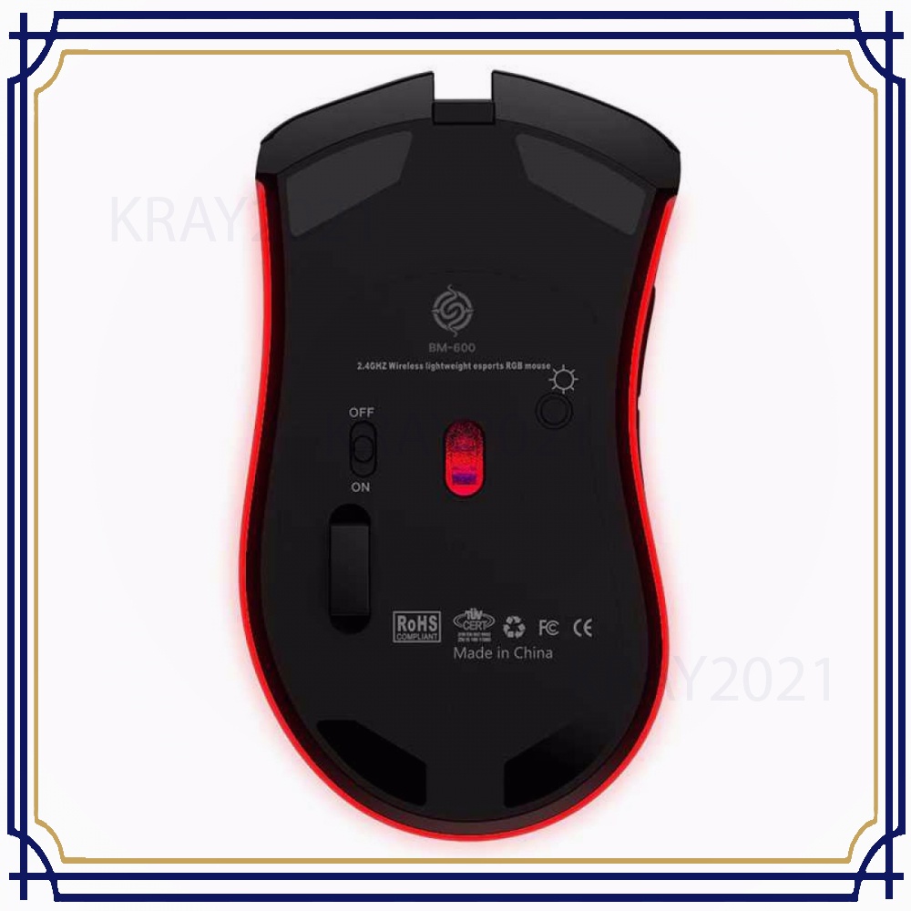 Mouse Gaming Wireless RGB Honeycomb Rechargeable MS984