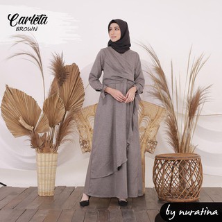 GAMIS MENYUSUI Carleta Brown coklat Maxi Dress Pesta ...