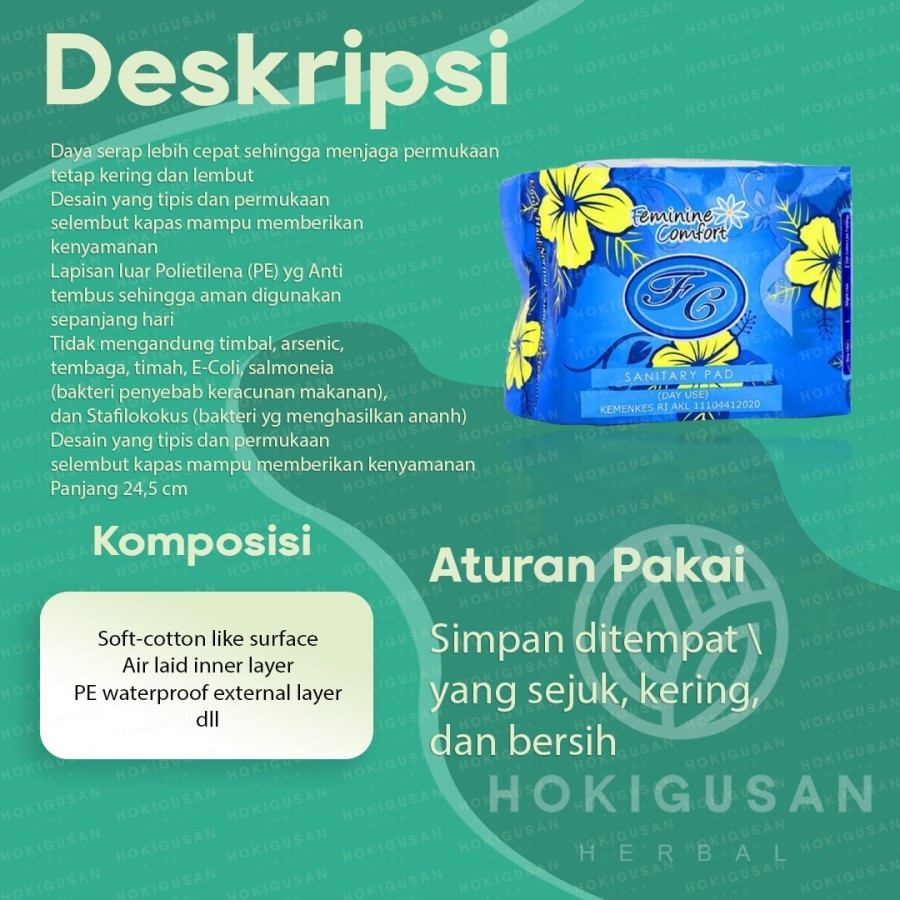 Avail Biru Sanitary Pad Day Use Pembalut Herbal Avail Biru Feminine Comfort