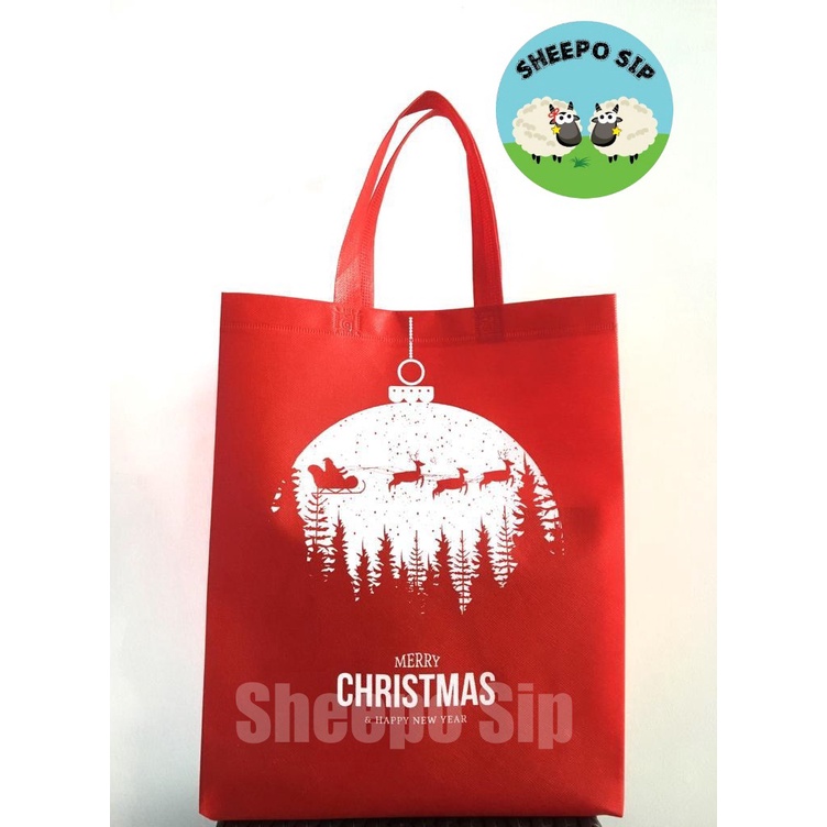 

GOODIE BAG - SHOPPING BAG - TAS NATAL MURAH 30X37X09 - TAS SOUVENIR CHRISTMAS LUCU - TAS SEMBAKO NATAL - TAS HAMPERS NATAL