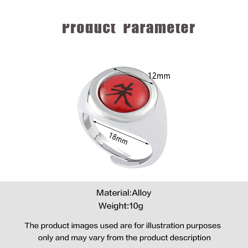 Cincin Adjustable Desain Naruto Akatsuki Untuk Unisex