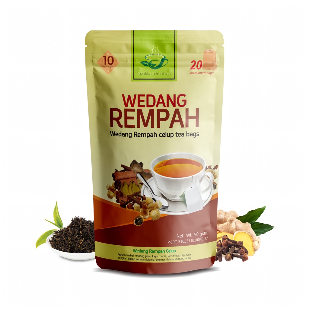 

Teh Wedang Rempah Tazakka Terbuat Dari Bahan Pilihan Original Herba Tazakka Kemasan Standing Pouch Isi 20 Kantong Tea Minuman Kesehatan
