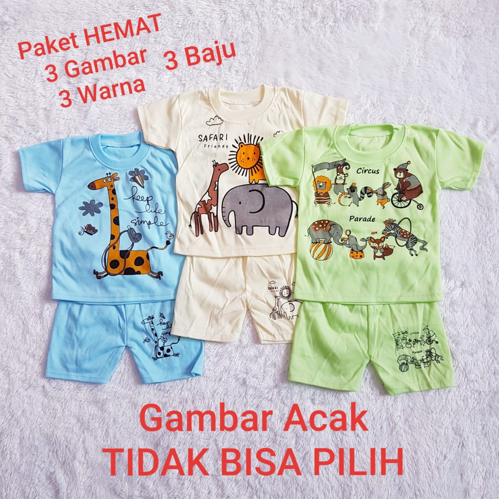 Bayar Ditempat Paket Promo Oblong Isi 3 Setelan Anak Baby Alicia