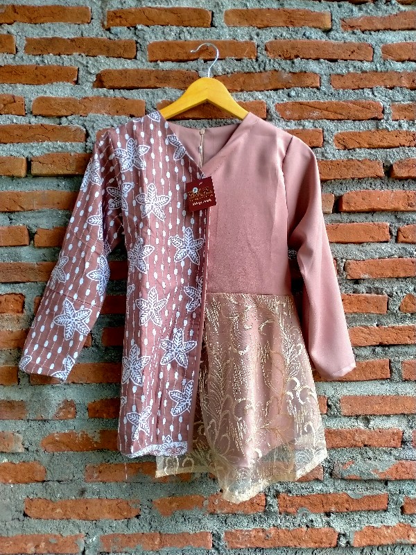 Tey-17 Batik Wanita Asj Sa Hrb026 Kenongo Kemeja Tosca Pendek