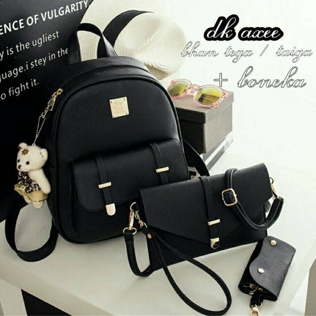 Set tas rancel korea lucu (tanpa boneka) 