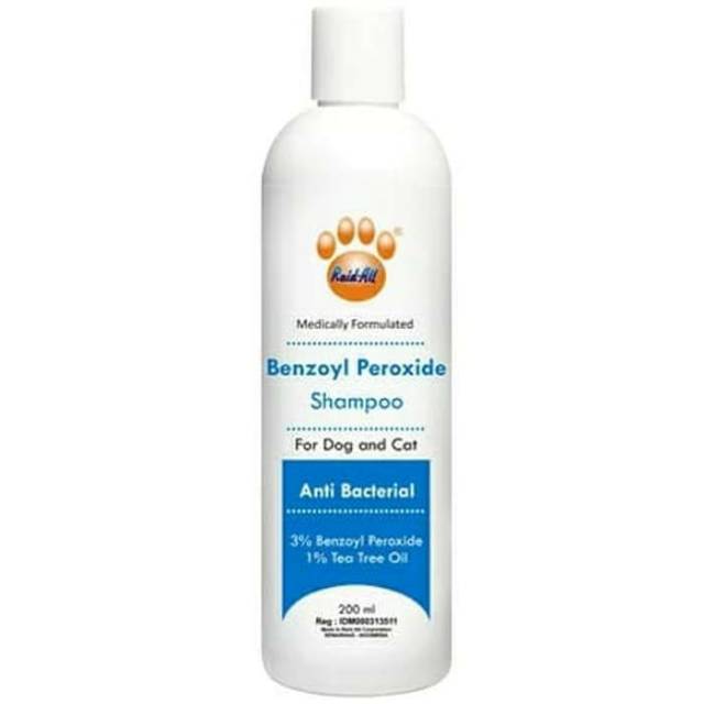 Shampoo Anti Bakteri Benzoyl Peroxide 200ML Anjing Kucing Shampo Sampo 200 ML Raid All